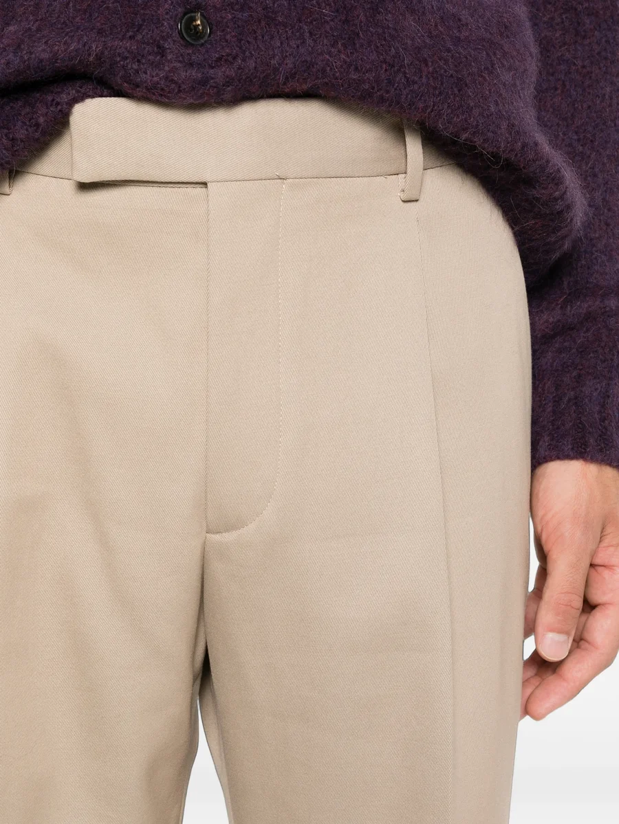 single-pleat cotton-blend trousers 5