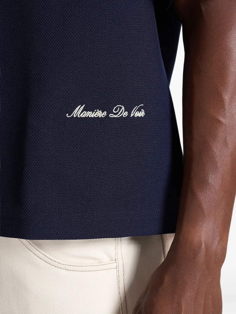 Joss in navy boxy Signature polo shirt 4