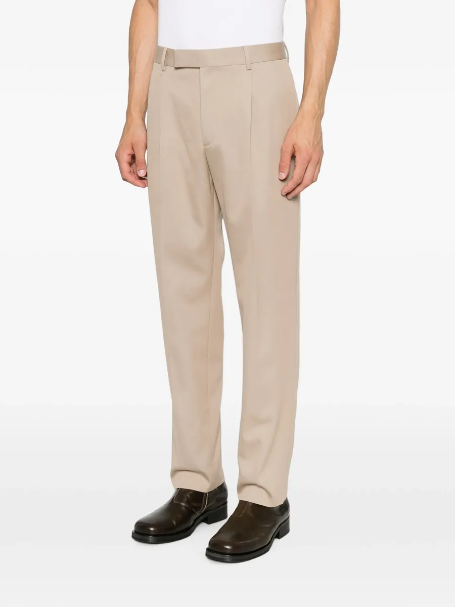 single-pleat cotton-blend trousers 3