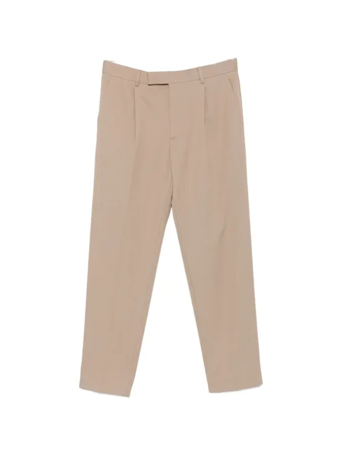 single-pleat cotton-blend trousers