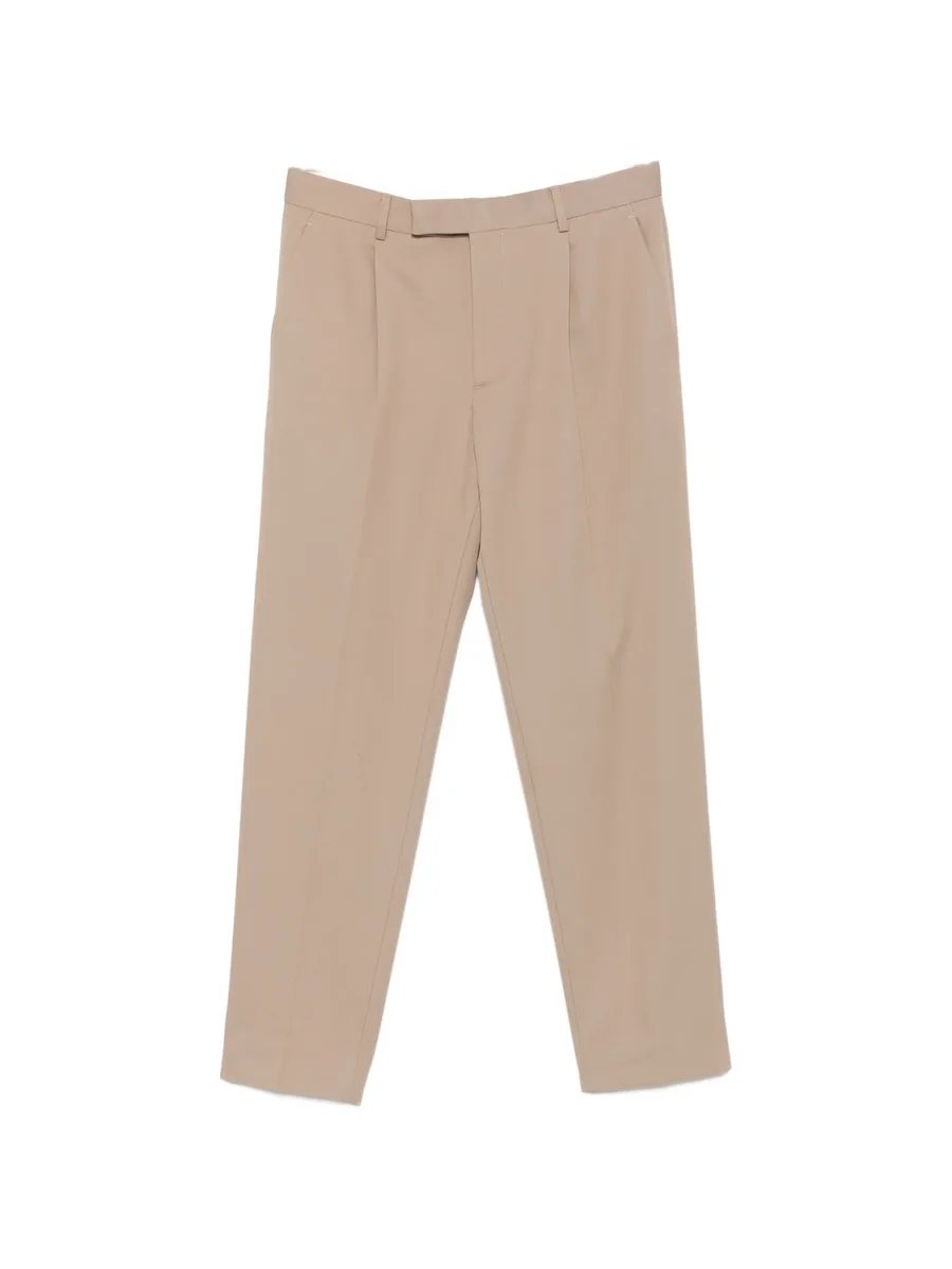 single-pleat cotton-blend trousers 1