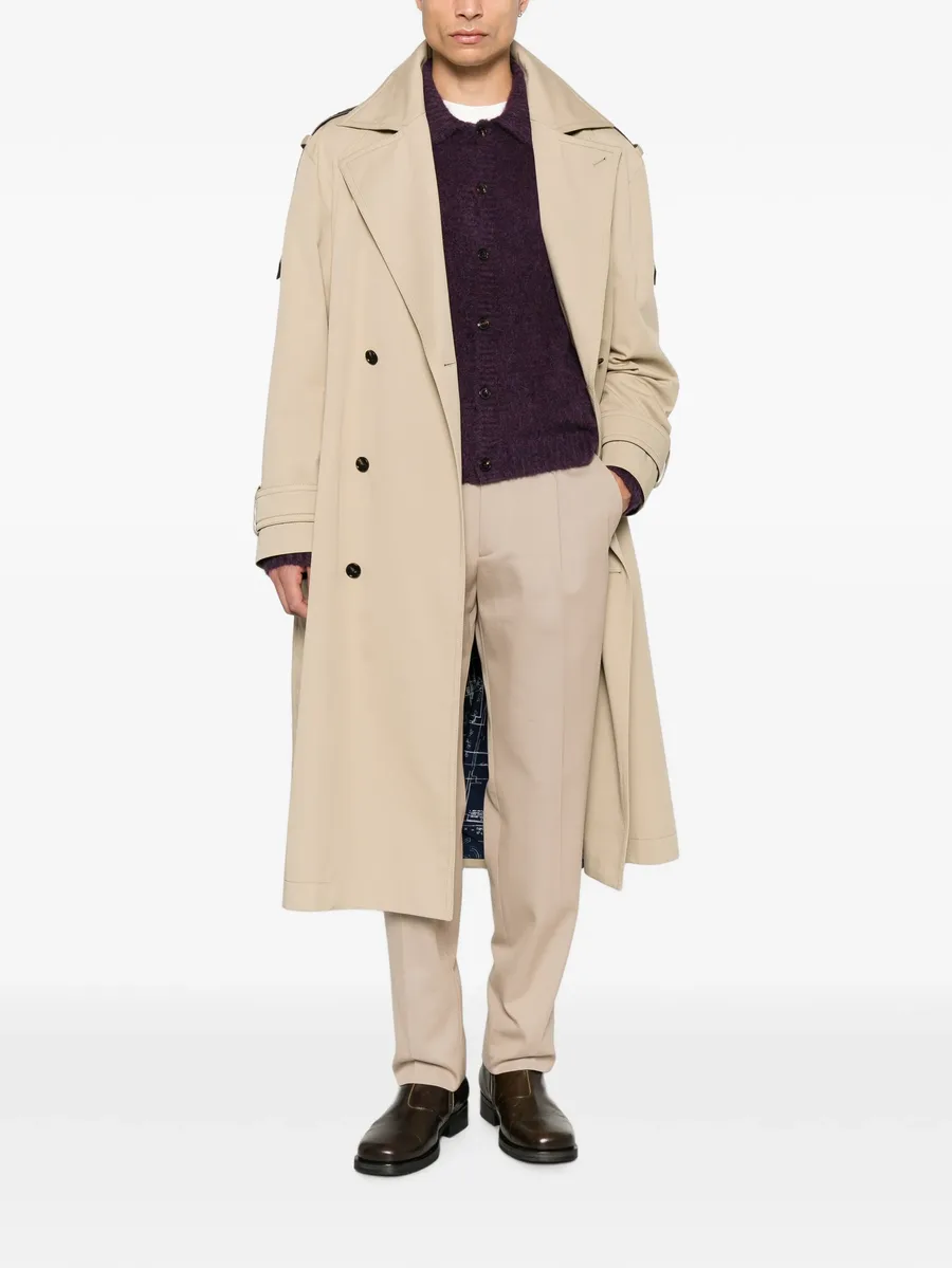 single-pleat cotton-blend trousers 2