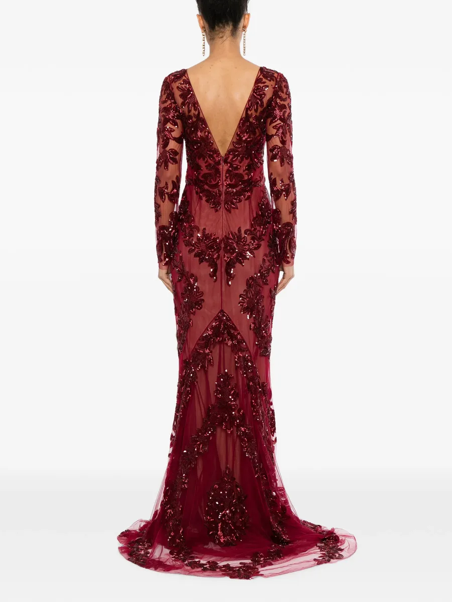 beaded lace fishtail gown 4