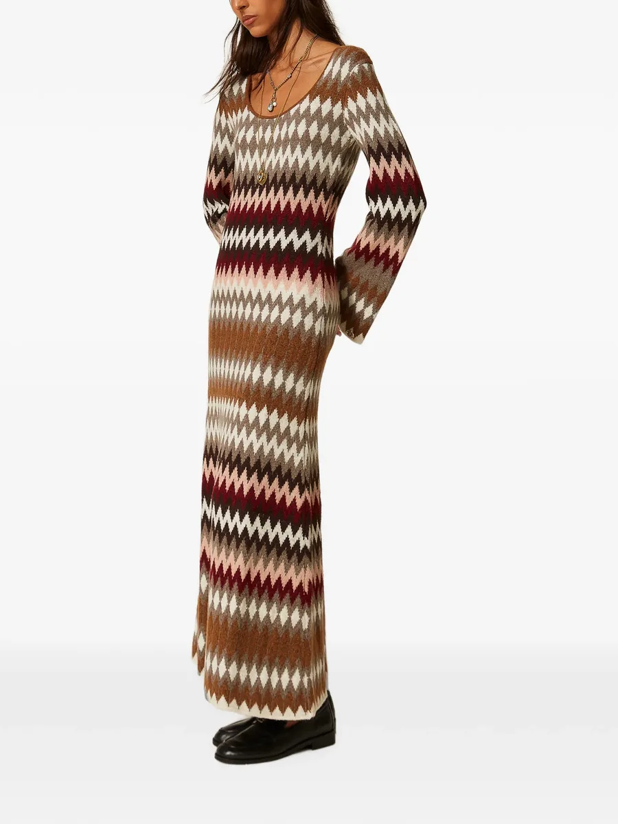 dual-use long jacquard knit dress 2