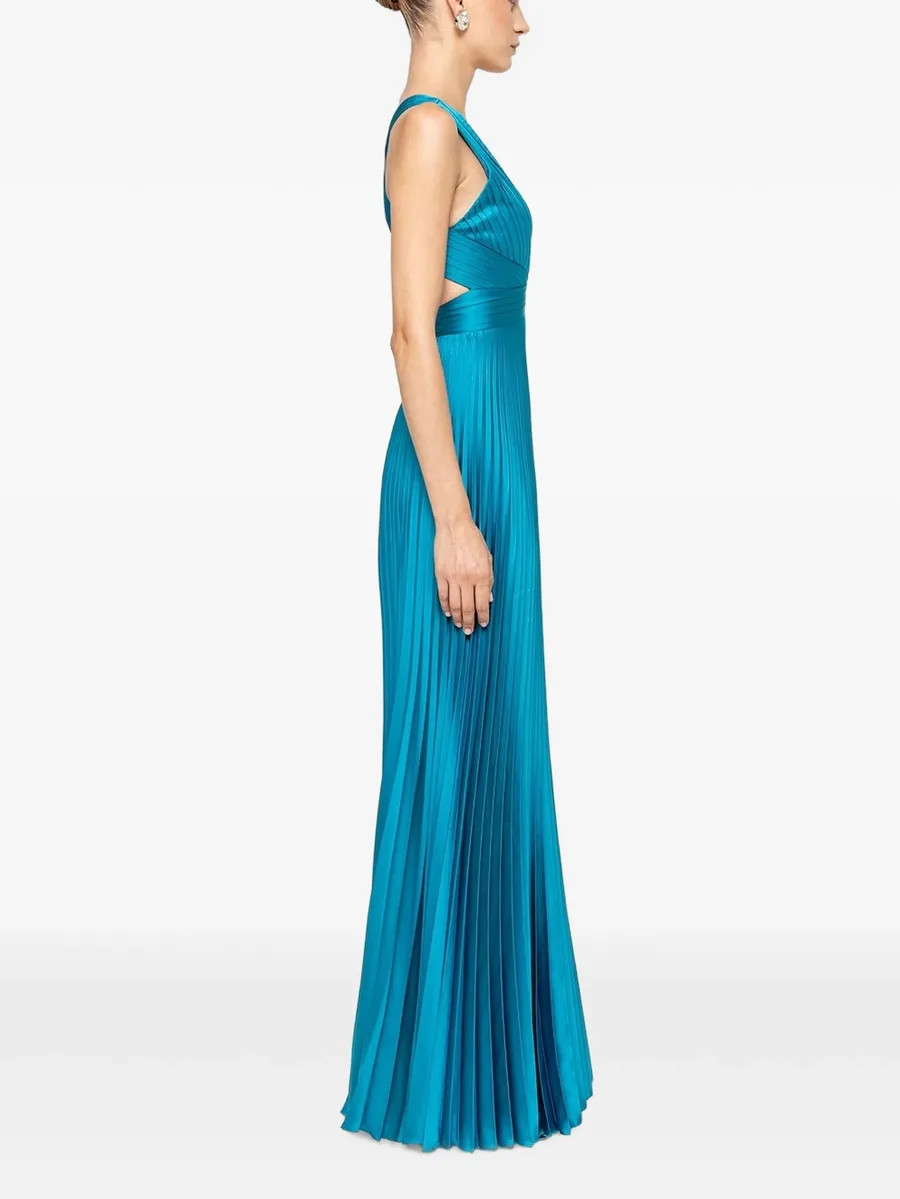 pleated satin maxi dress 3