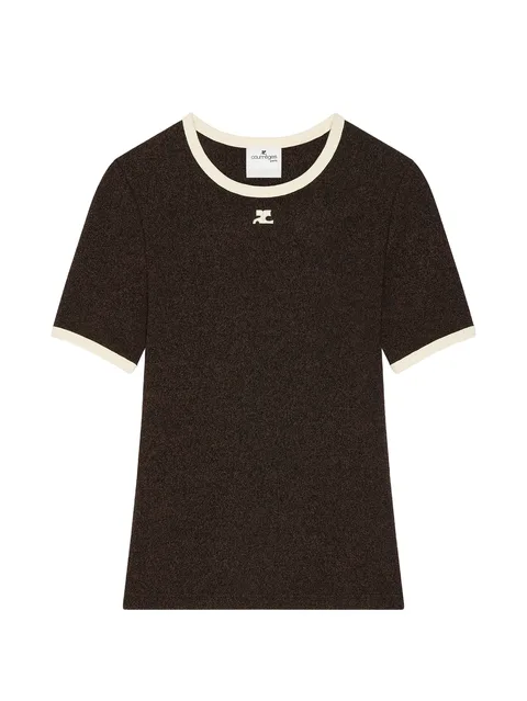 heather contrast-trim T-shirt