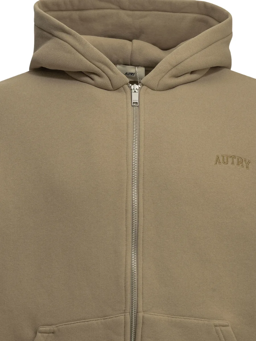 logo-embroidered zip-up hoodie 3