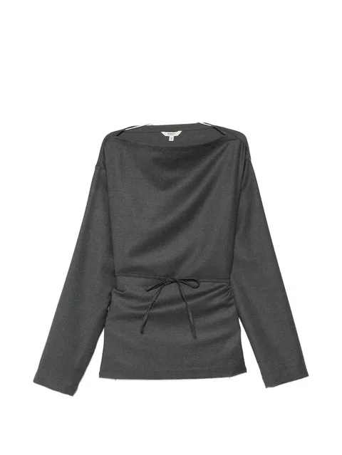 belted boat-neck top