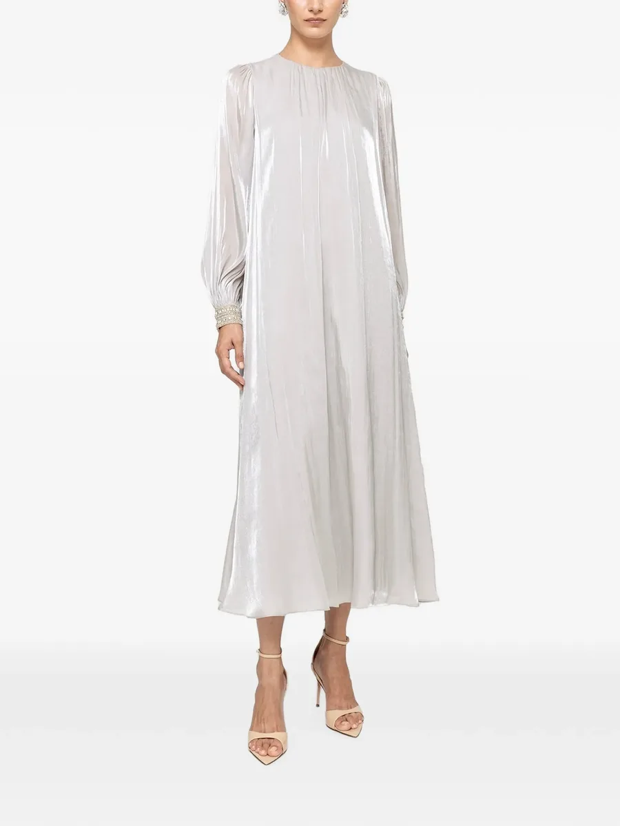 crystal-detail chiffon midi dress 1
