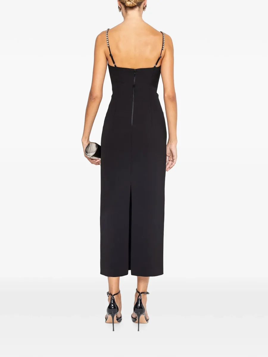 crystal-detail fitted midi dress 5