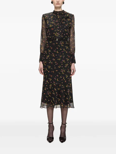 floral silk midi dress