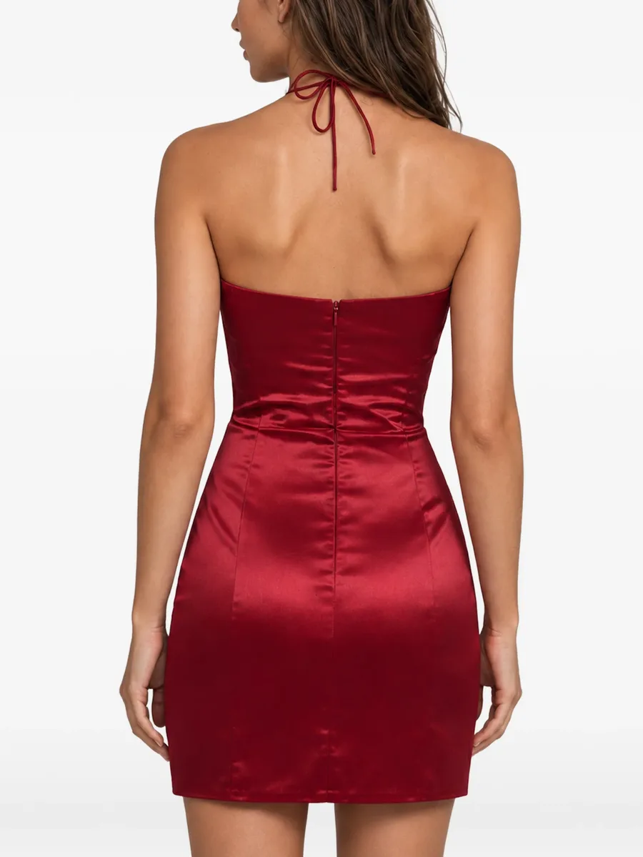 satin mini dress flower 4