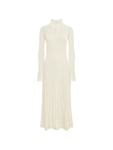 ribbed-knit long-sleeve dress