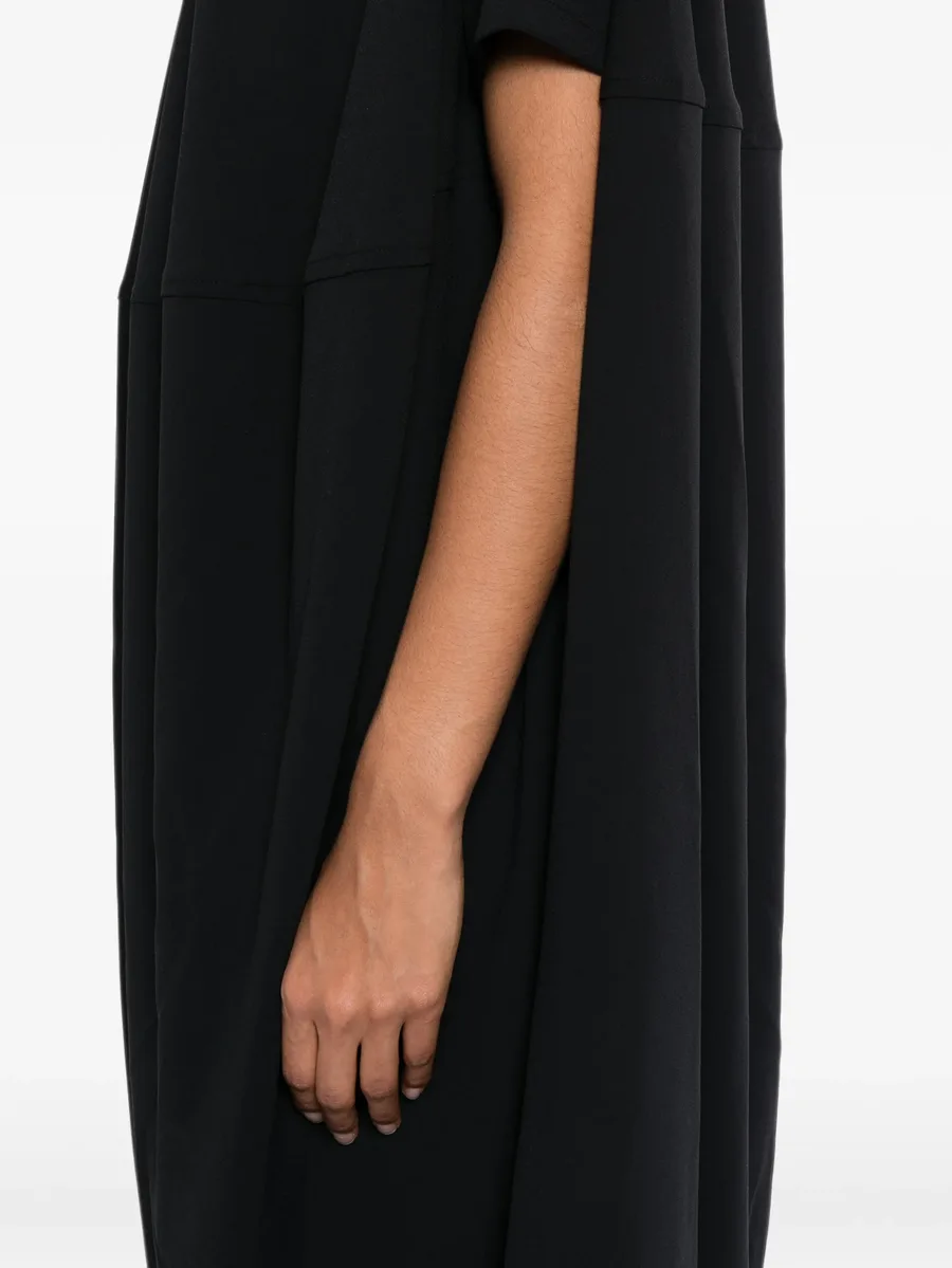 peter pan collar draped dress 5