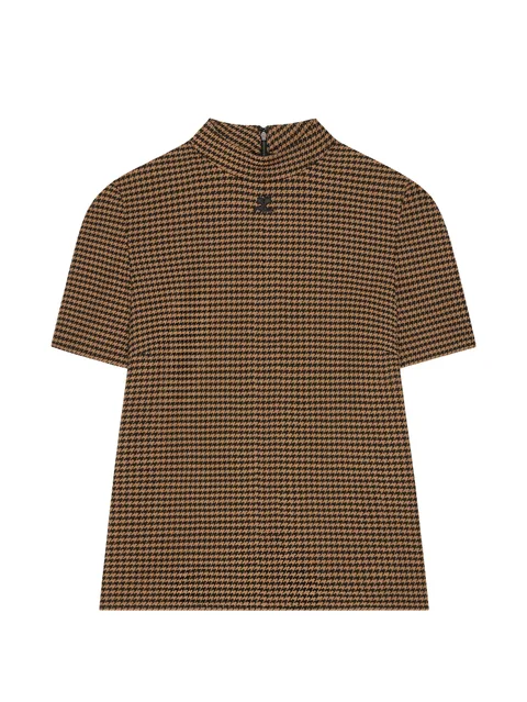 Heritage houndstooth-pattern top