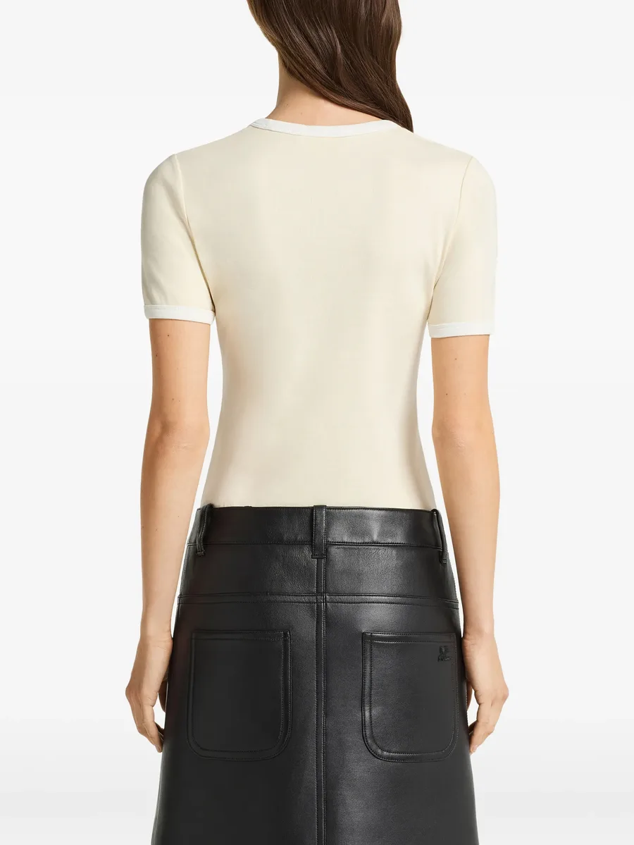 logo-embroidered contrast-trim T-shirt 3