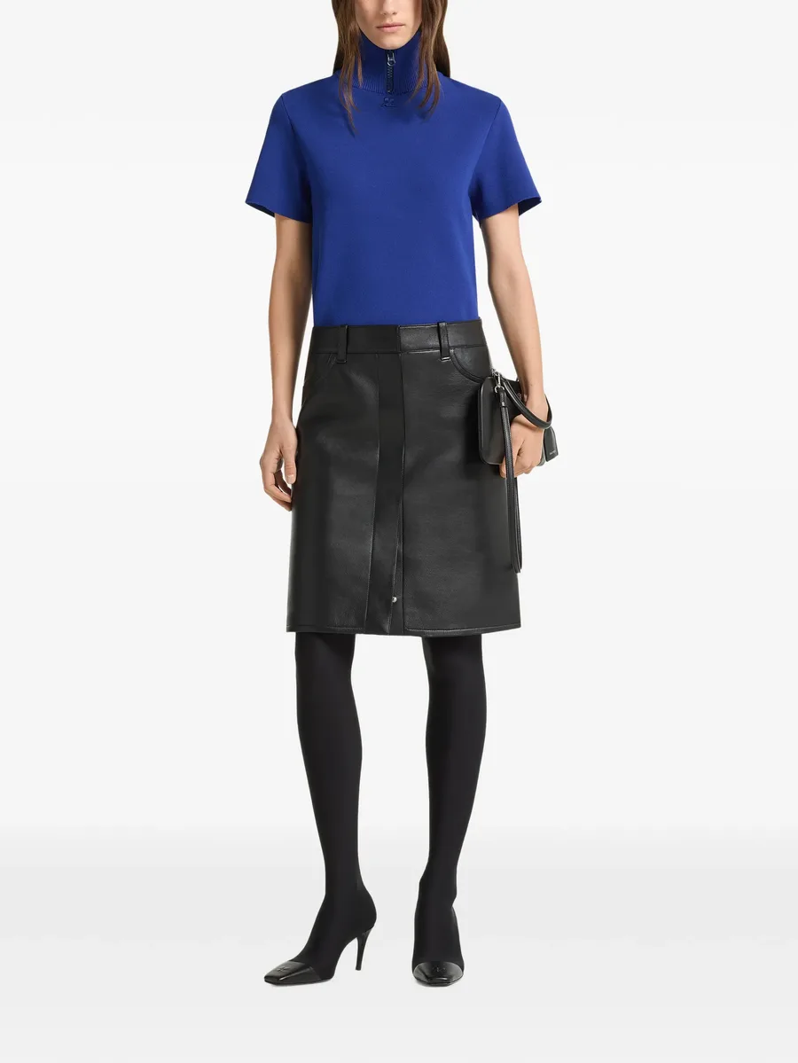 Milano knit ribbed-collar top 2