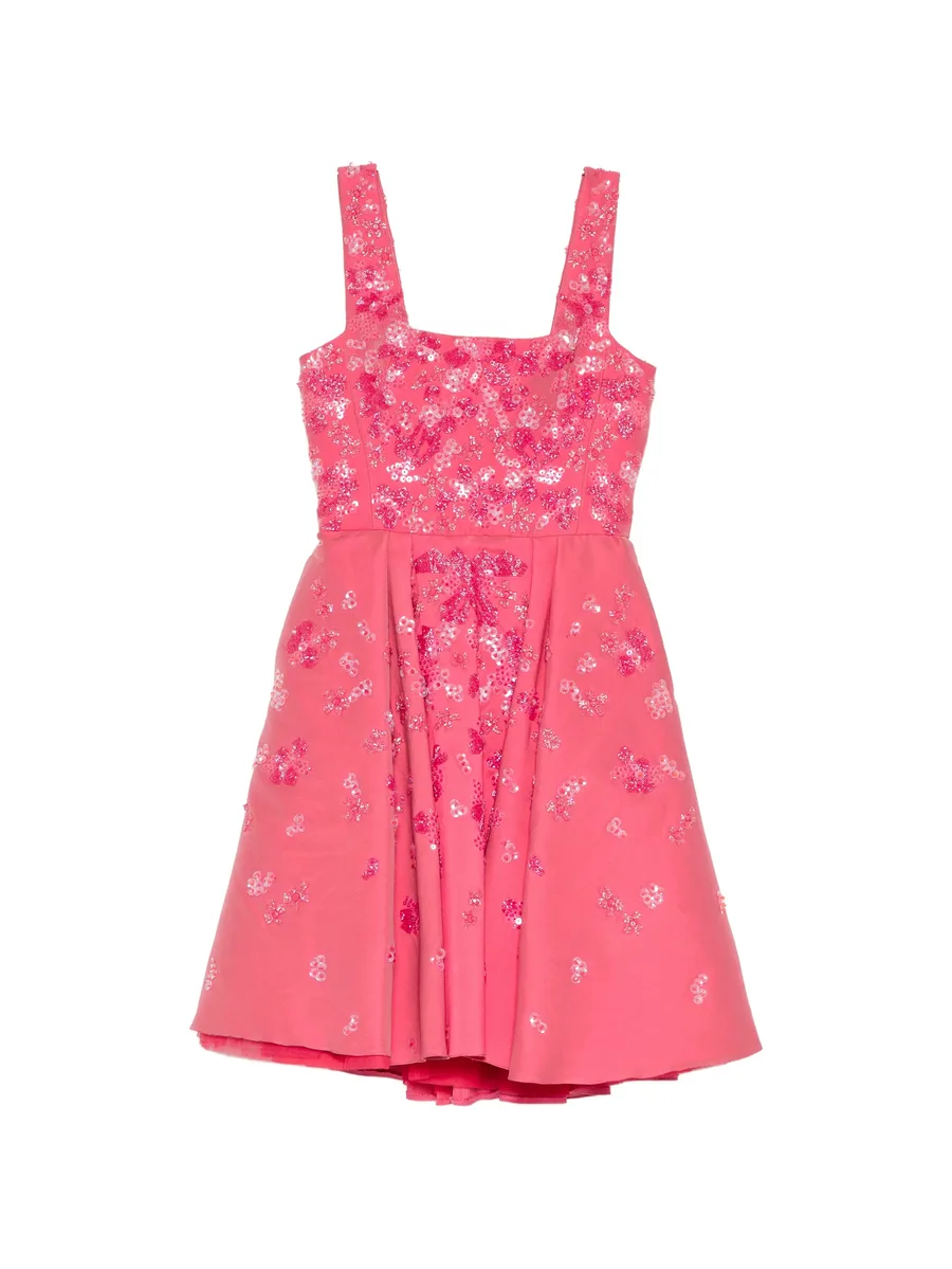 beaded floral-appliqué dress 1