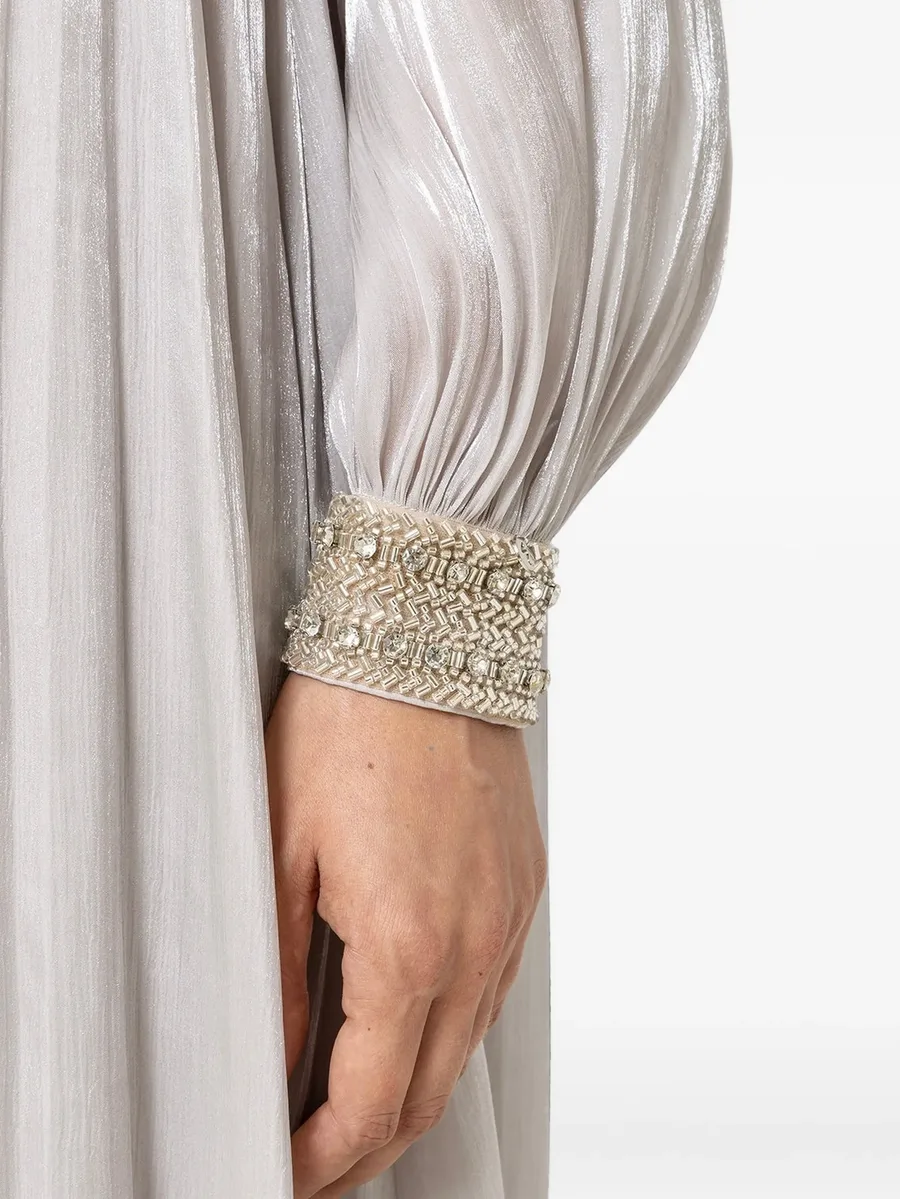 crystal-detail chiffon midi dress 5