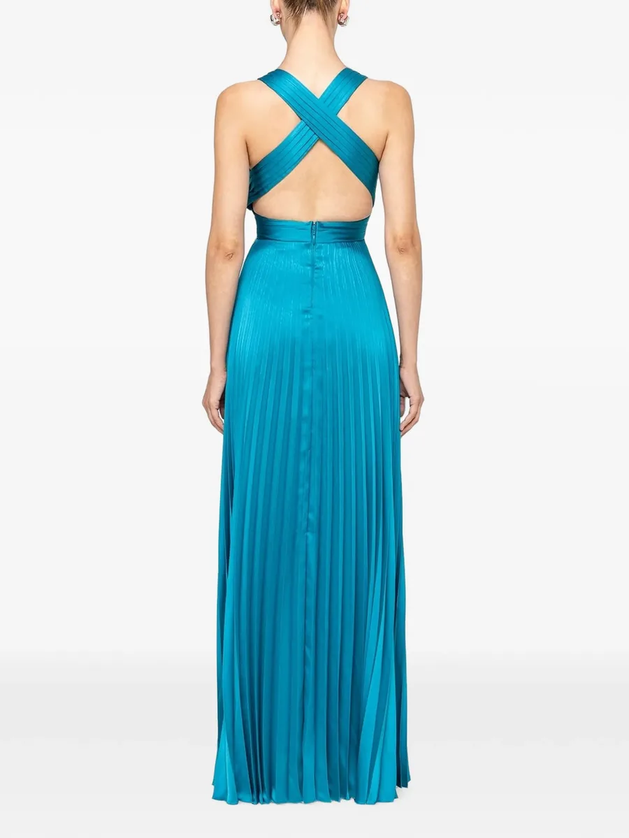 pleated satin maxi dress 4
