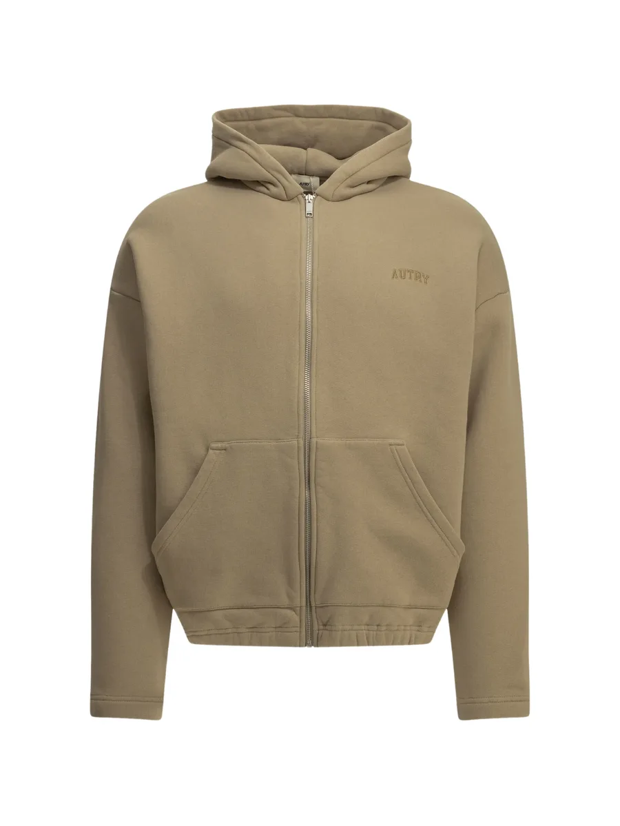 logo-embroidered zip-up hoodie 1