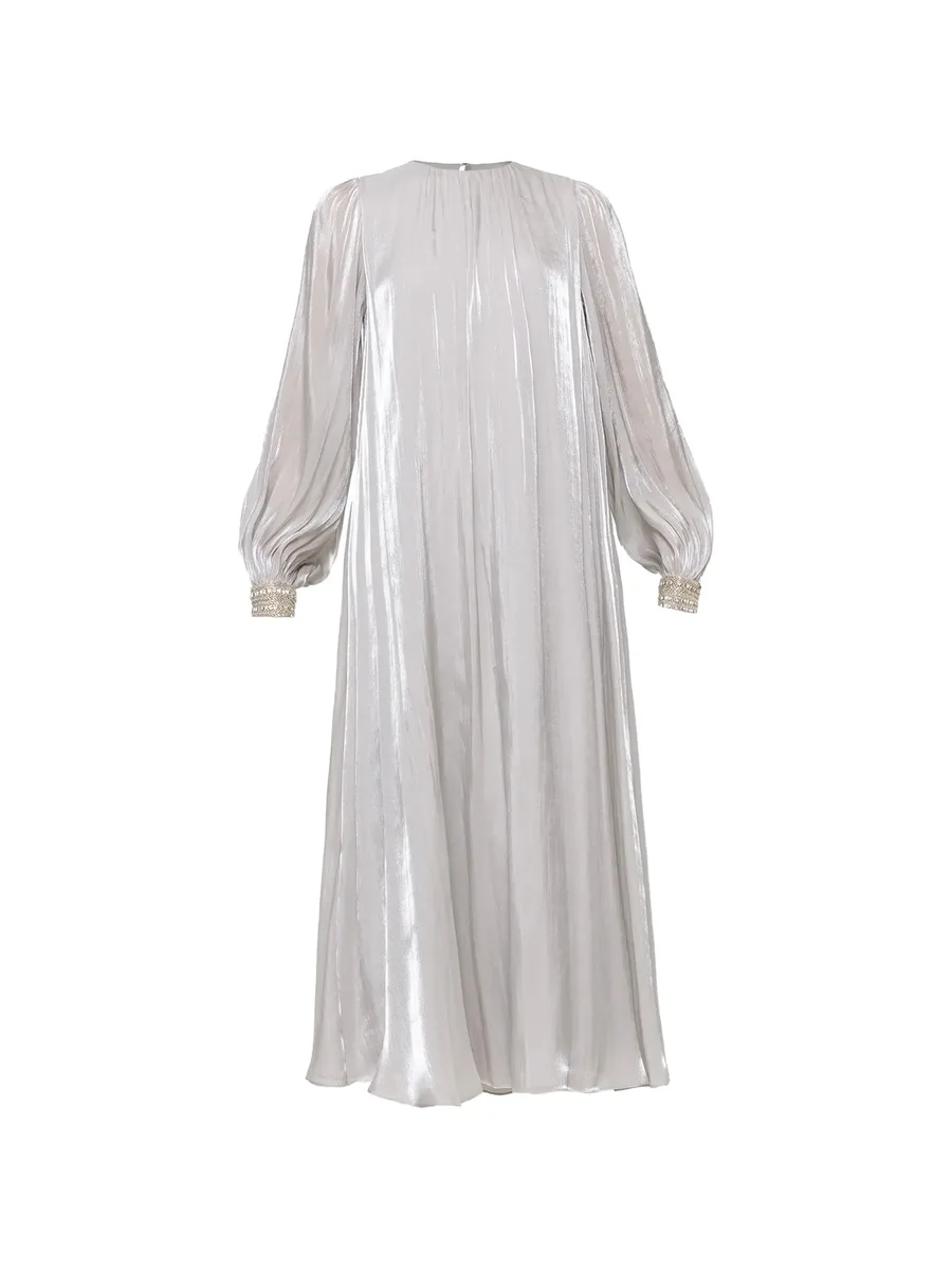 crystal-detail chiffon midi dress 7