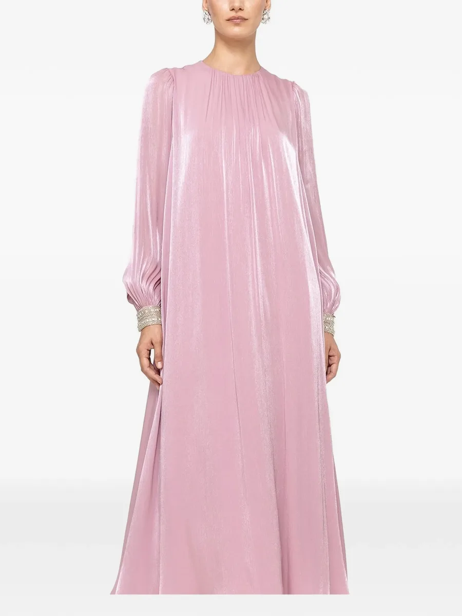 crystal-detail chiffon midi dress 2