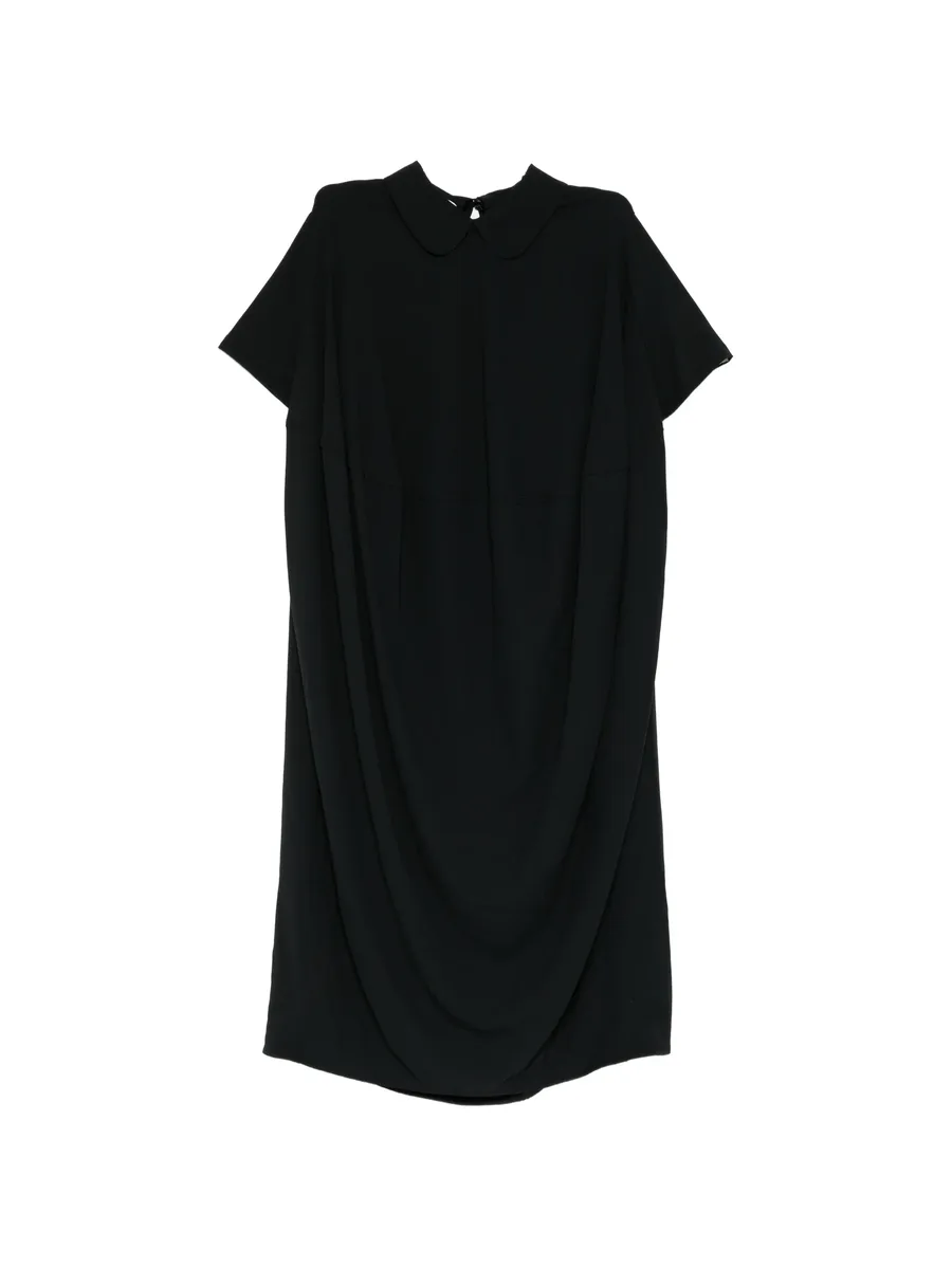 peter pan collar draped dress 1