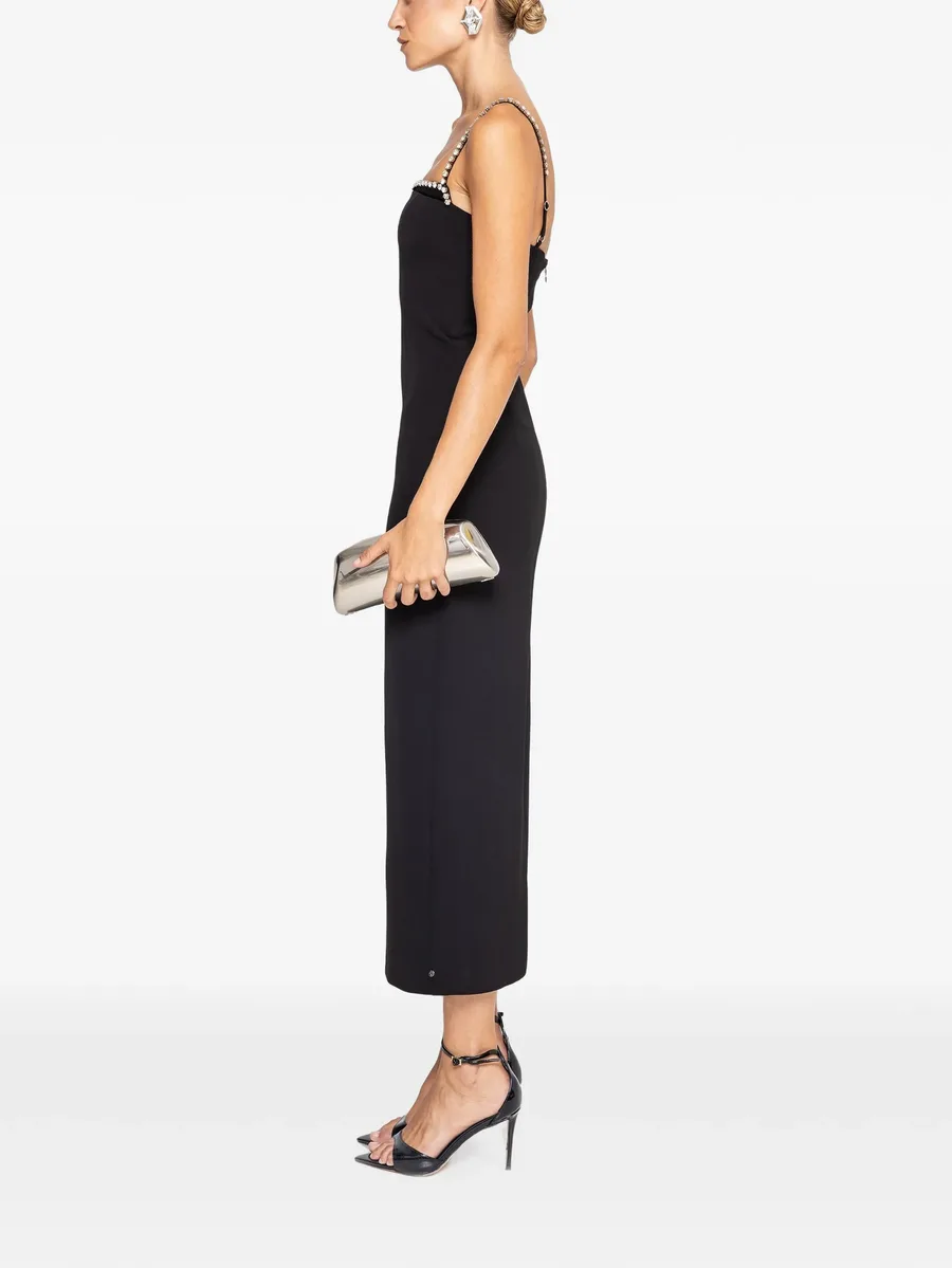 crystal-detail fitted midi dress 4