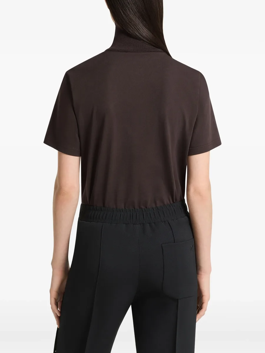 zip-neck ribbed-collar T-shirt 3