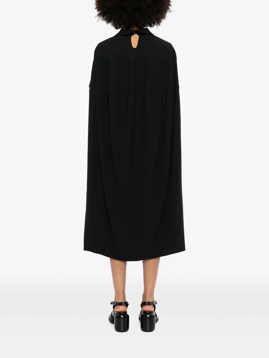 peter pan collar draped dress 4