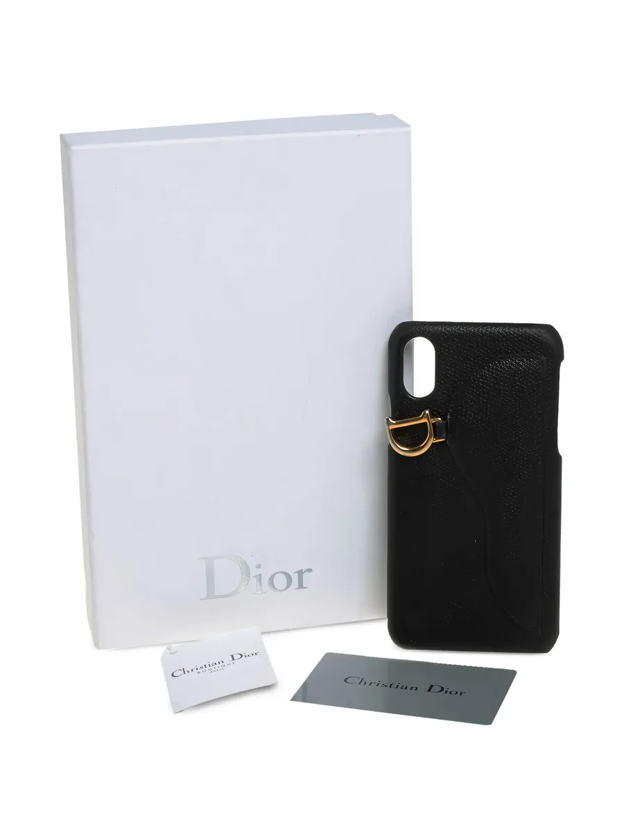 logo-charm leather iPhone X case 9