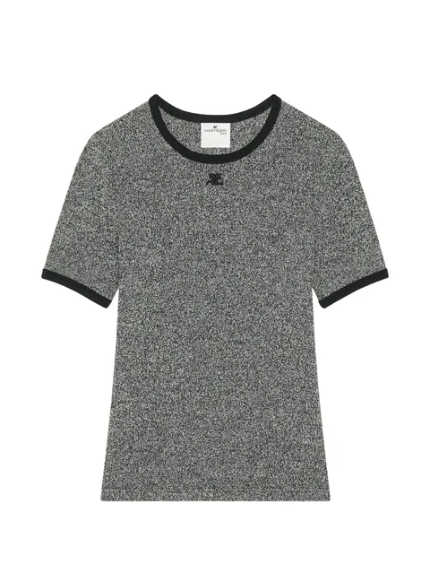 heather contrast-trim T-shirt