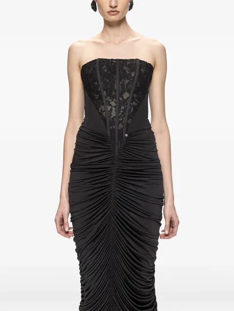 ruched bodycon corset dress