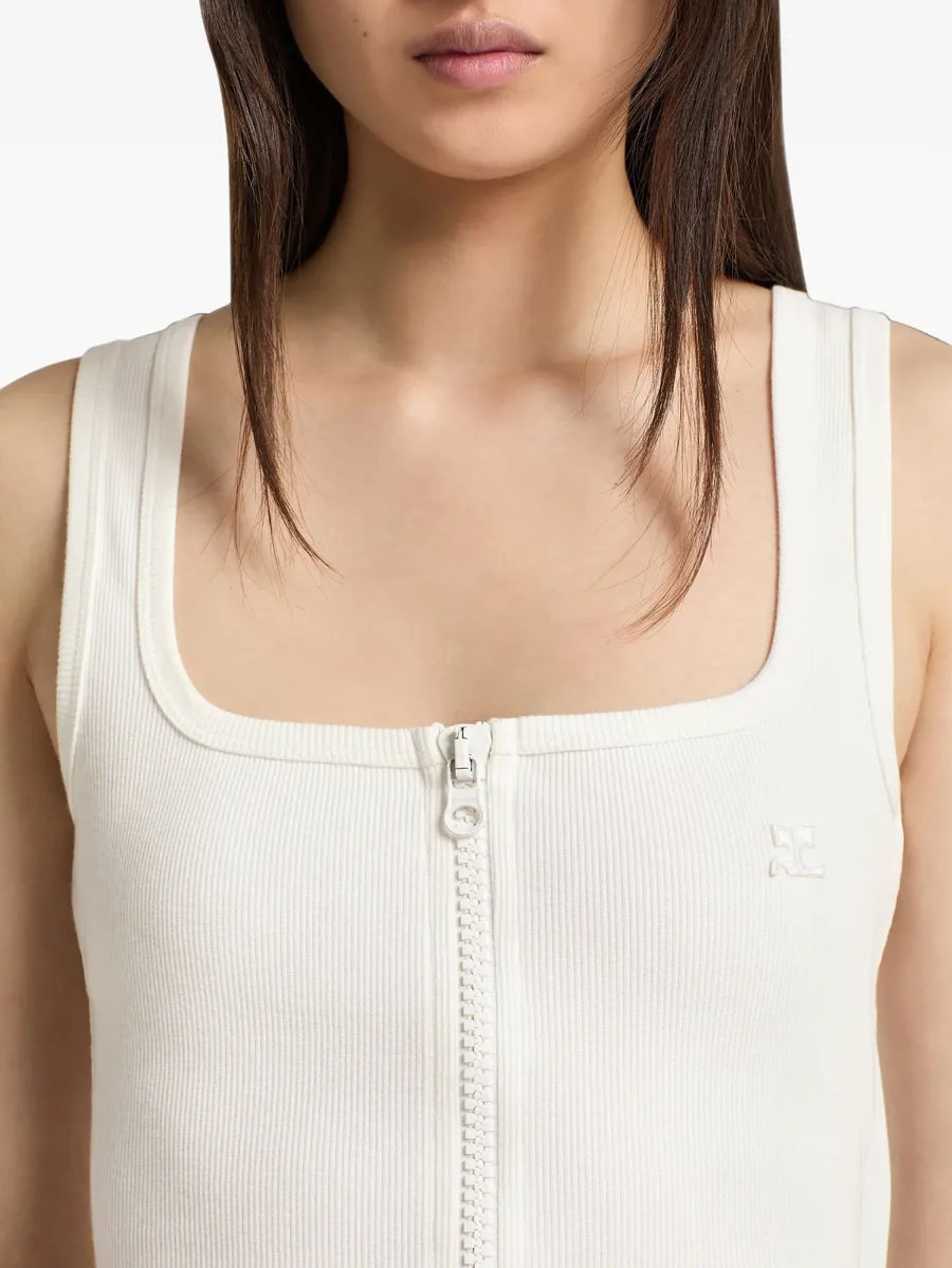 ribbed-knit zip-up tank top 4