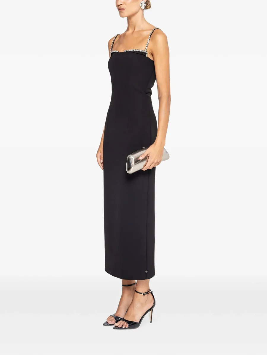 crystal-detail fitted midi dress 3
