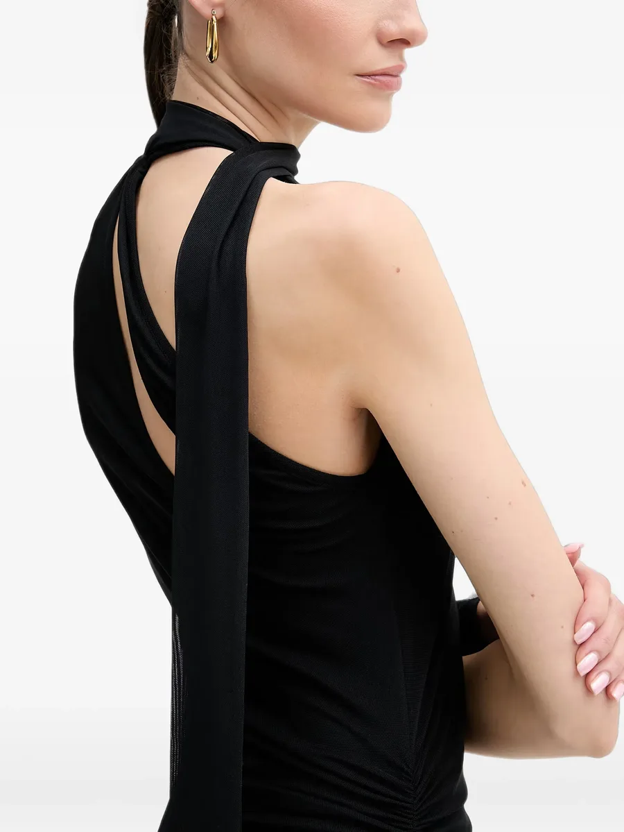 asymmetric ruched-detail maxi dress 5