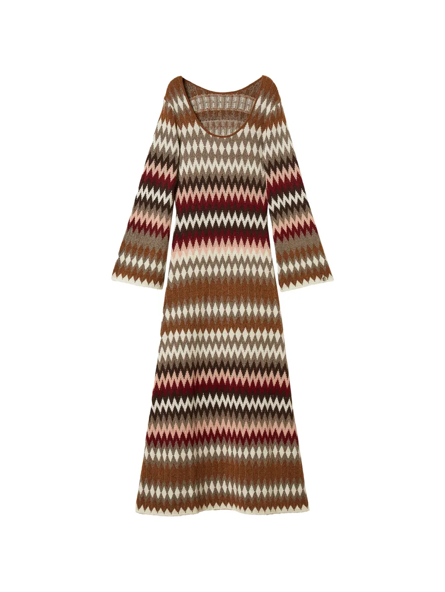 dual-use long jacquard knit dress 1
