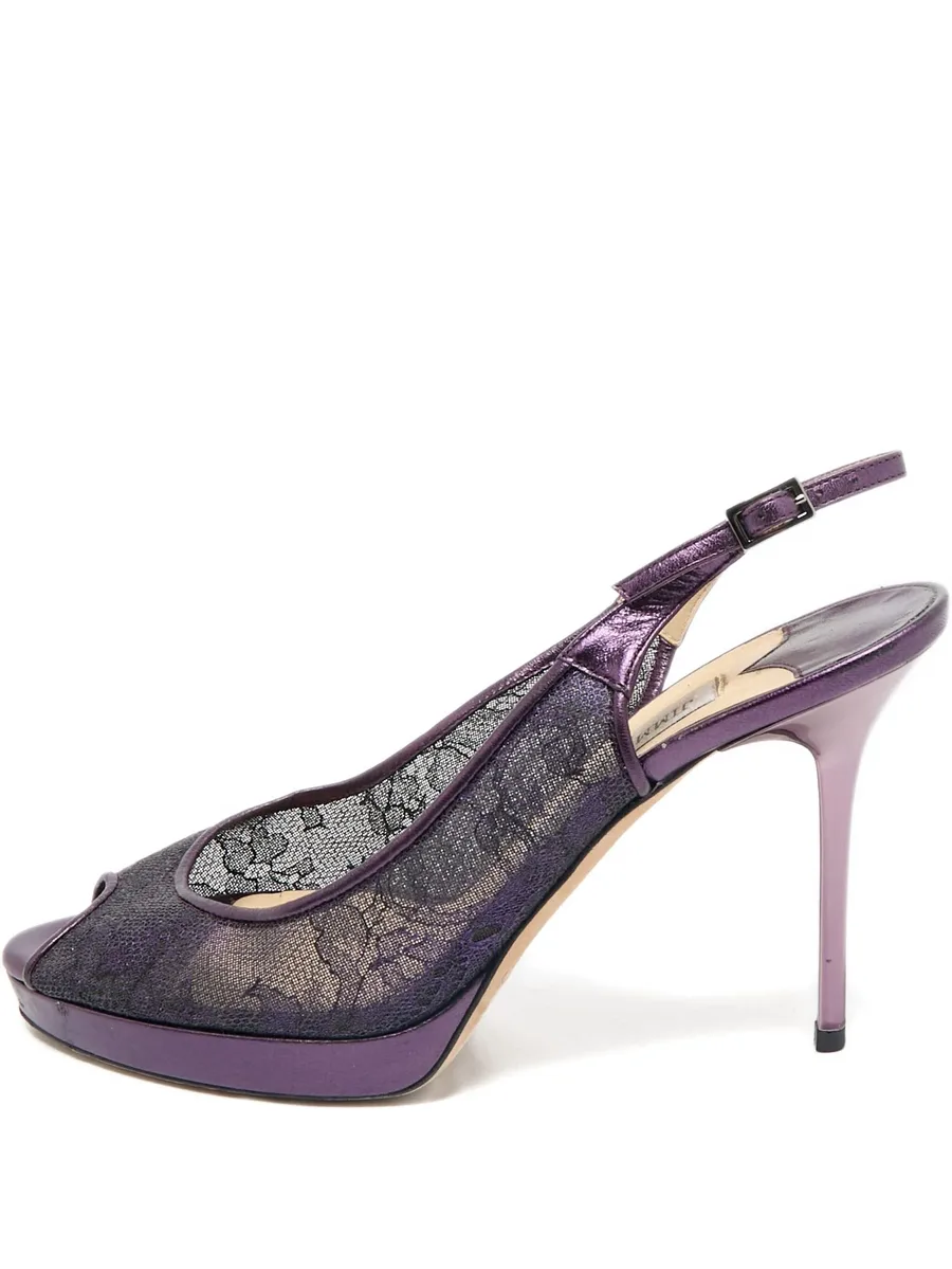 100mm lace slingback sandals 2