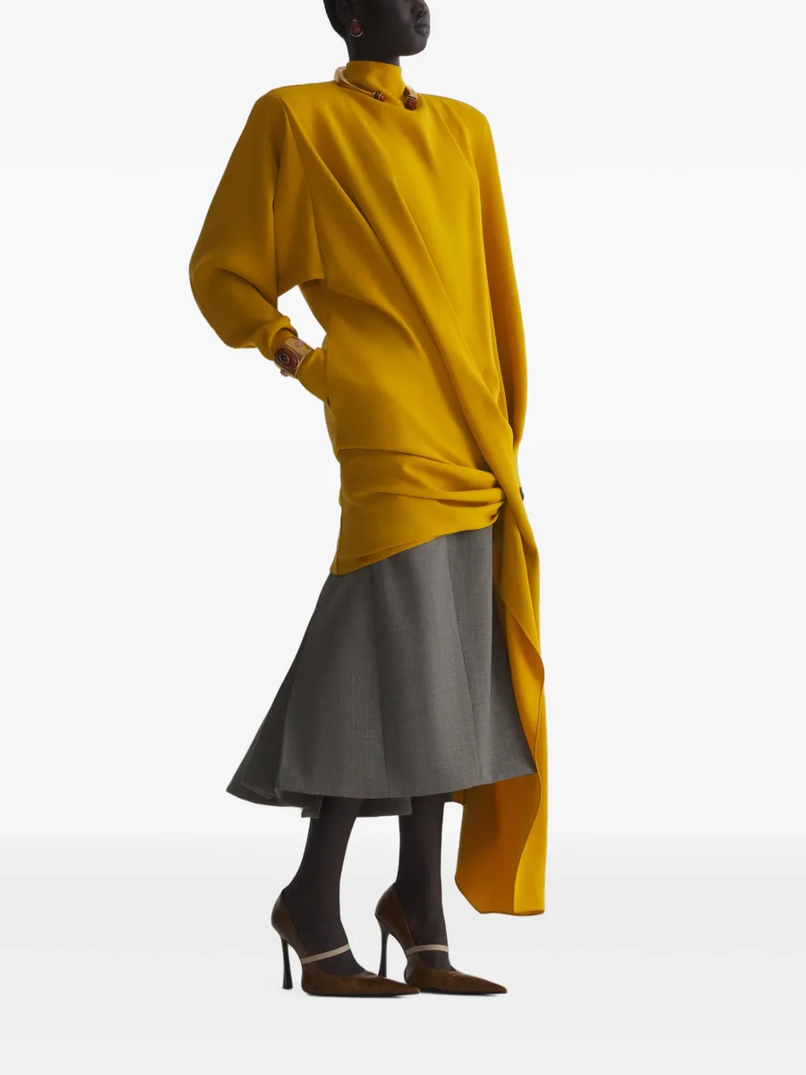 yellow cascade boxy dress 2