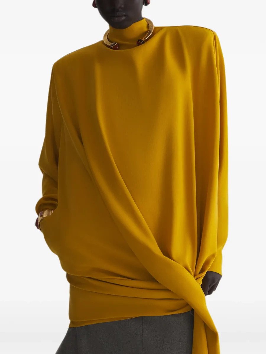 yellow cascade boxy dress 4