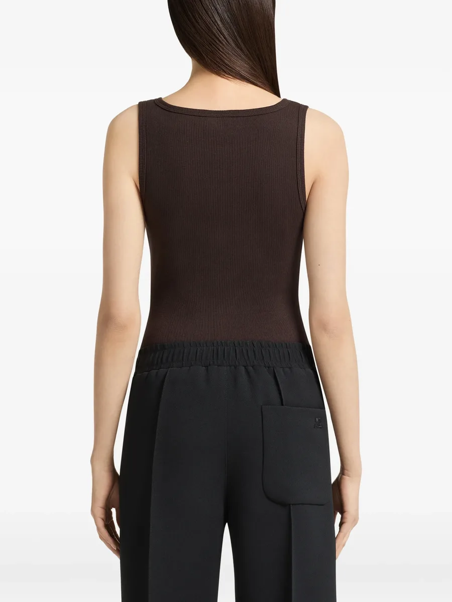 90's ribbed-knit zip-up tank top 3