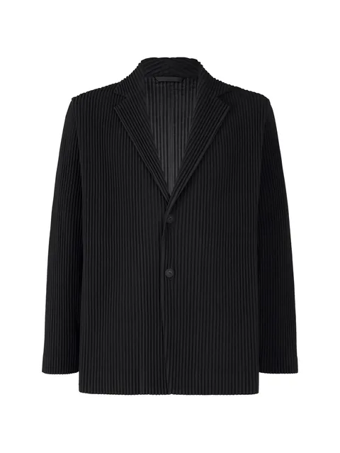 pleated single-breasted blazer