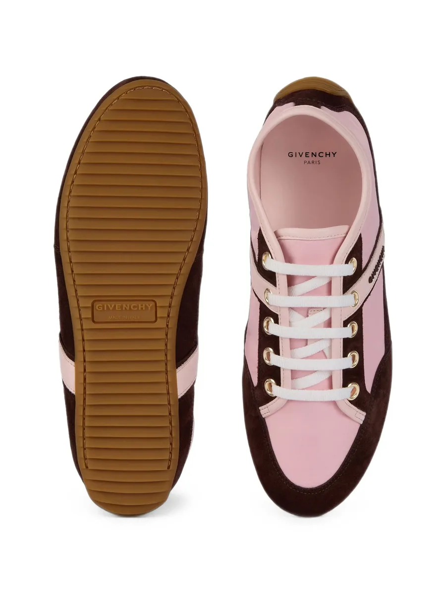 Slim suede-trim panelled sneakers 4