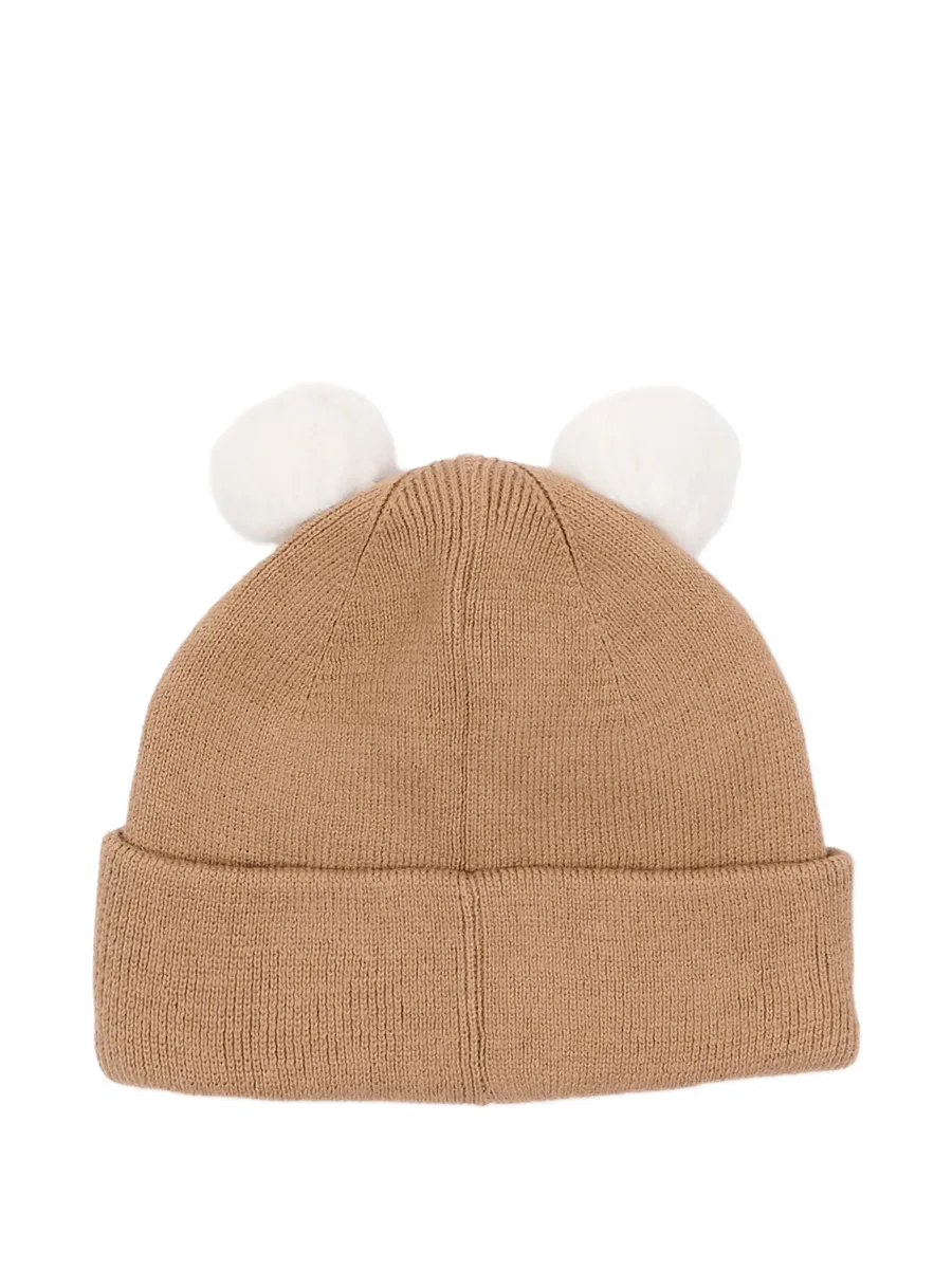 pompom-embellished logo-embroidered beanie hat 2