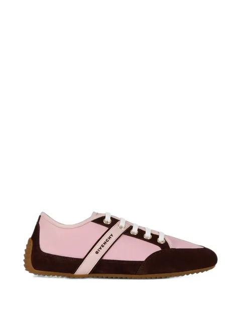 Slim suede-trim panelled sneakers