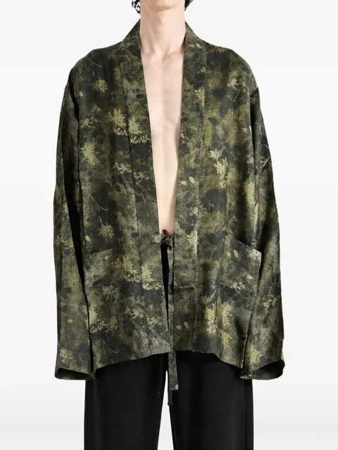 Khloe floral-print tie-fastening jacket