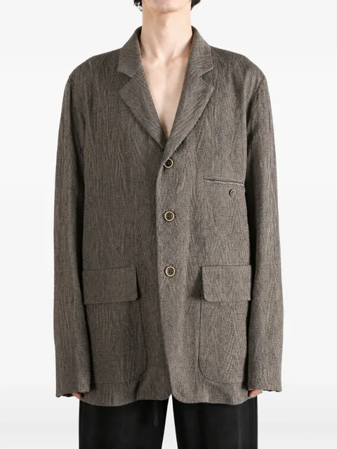 chevron-pattern notch-lapels jacket