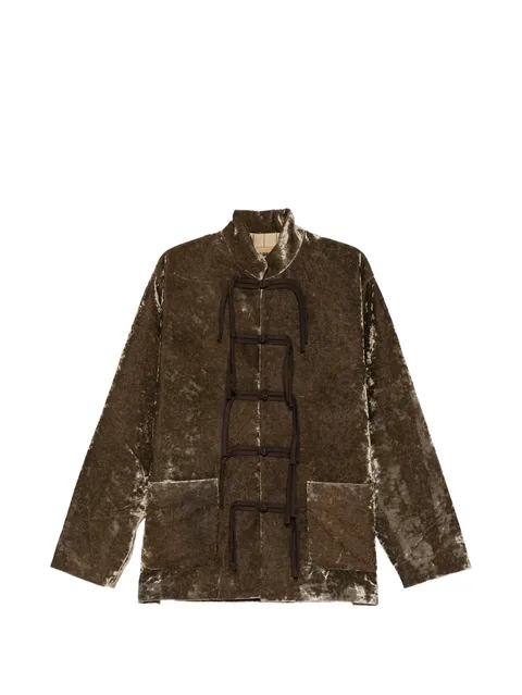 frog-fastening velvet jacket