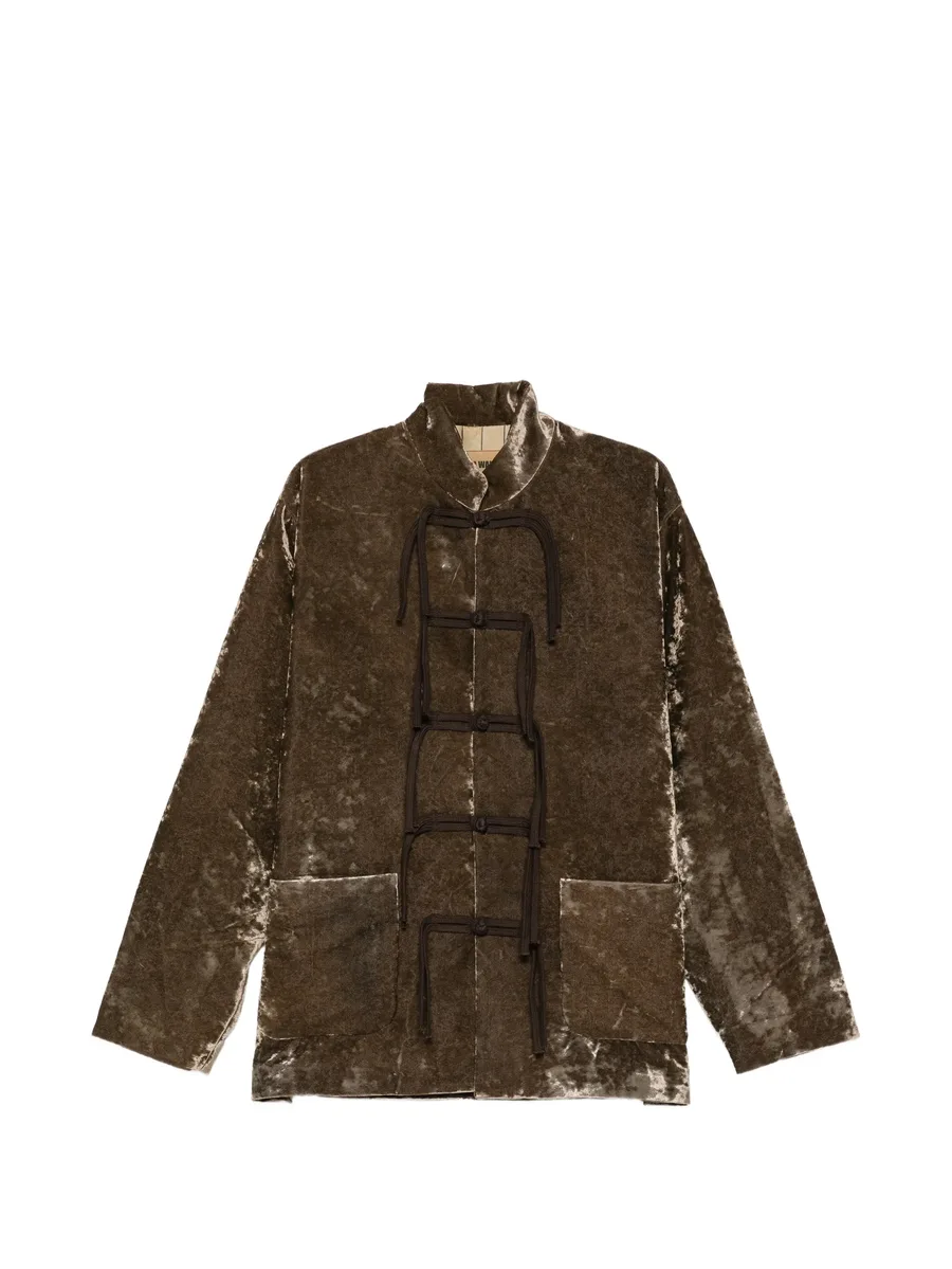 frog-fastening velvet jacket 1